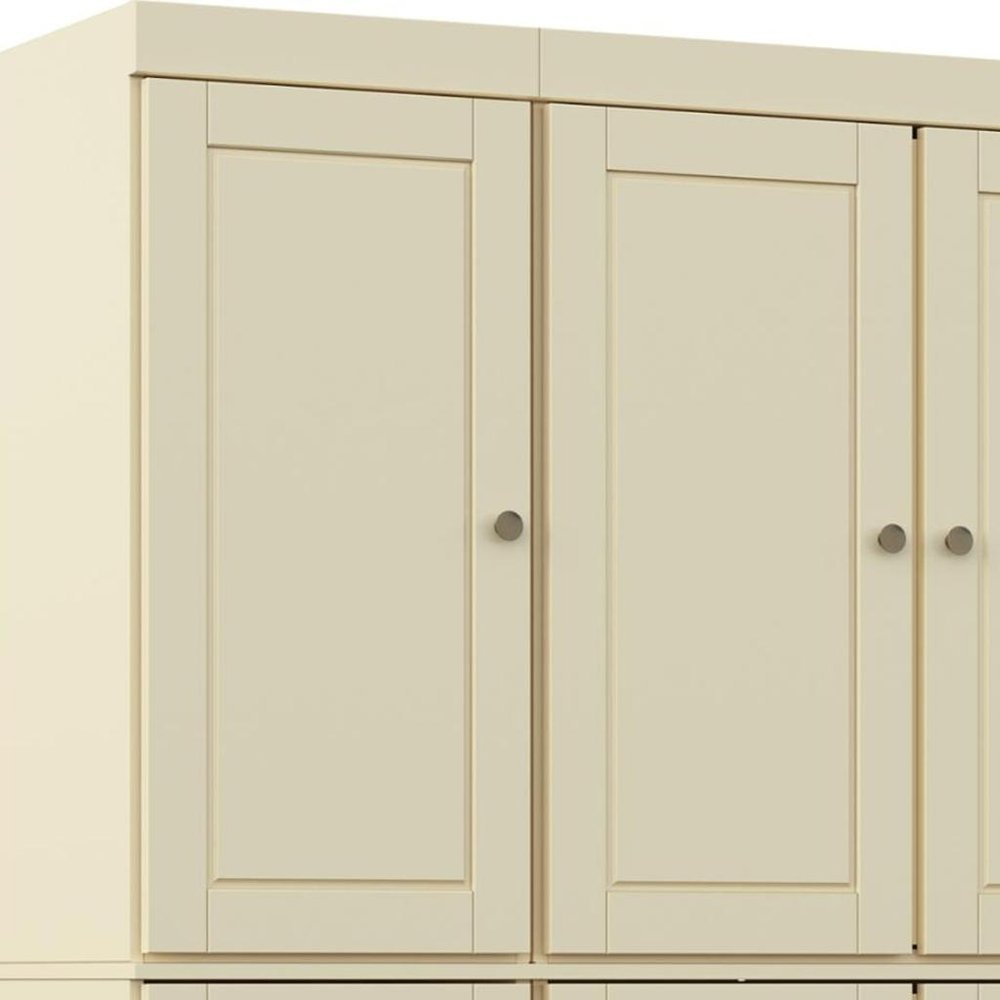Yellow Solid Wood Six Door Two Drawer Pantry or Storage Closet - 72-inch