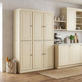 Yellow Solid Wood Six Door Two Drawer Pantry or Storage Closet - 72-inch