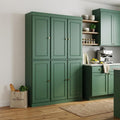 Green Solid Wood Six Door Two Drawer Pantry or Storage Closet - 72-inch