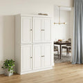 Off White Solid Wood Six Door Two Drawer Pantry or Storage Closet - 72-inch