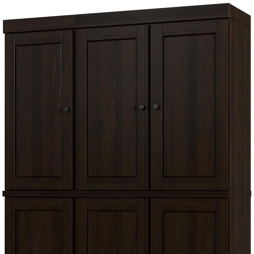 Espresso Solid Wood Six Door Two Drawer Pantry or Storage Closet - 72-inch