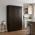 Espresso Solid Wood Six Door Two Drawer Pantry or Storage Closet - 72-inch
