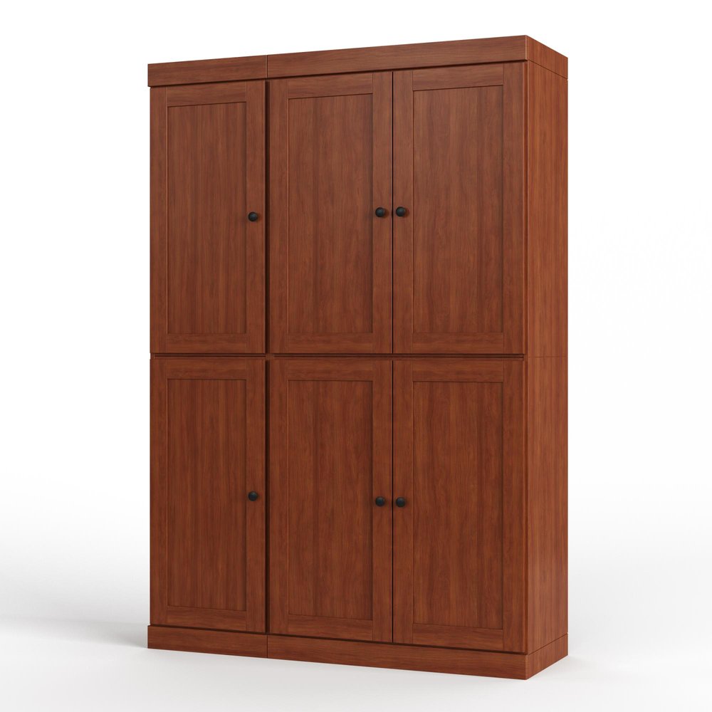 Coffee Solid Wood Six Door Two Drawer Pantry or Storage Closet - 72-inch