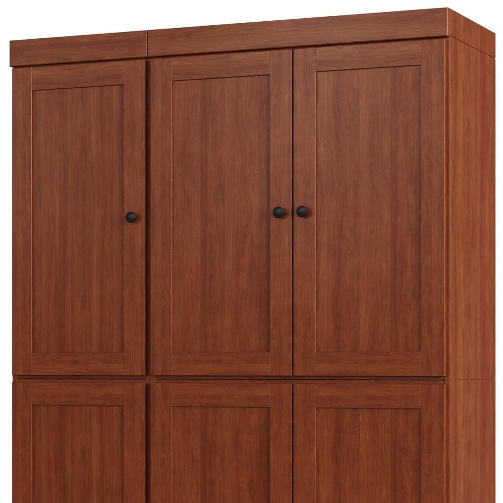 Coffee Solid Wood Six Door Two Drawer Pantry or Storage Closet - 72-inch