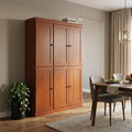 Coffee Solid Wood Six Door Two Drawer Pantry or Storage Closet - 72-inch