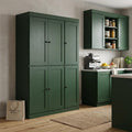Green Solid Wood Six Door Two Drawer Pantry or Storage Closet - 72-inch
