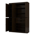 Espresso Solid Wood Six Door Two Drawer Pantry or Storage Closet - 72-inch