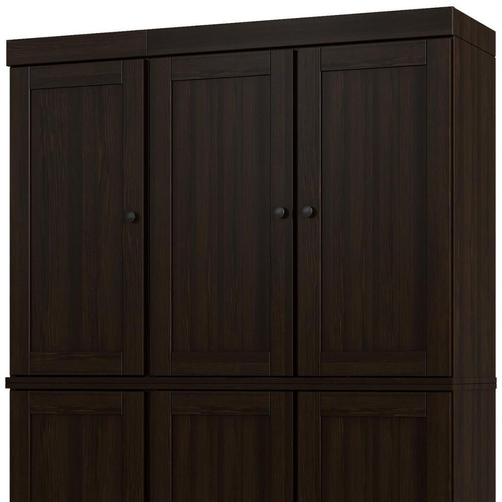 Espresso Solid Wood Six Door Two Drawer Pantry or Storage Closet - 72-inch