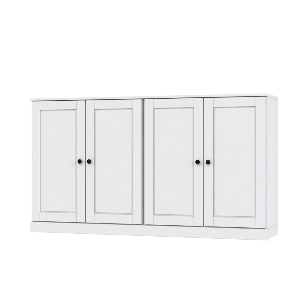 White Solid Wood Sideboard with Two Doors - 64-inch