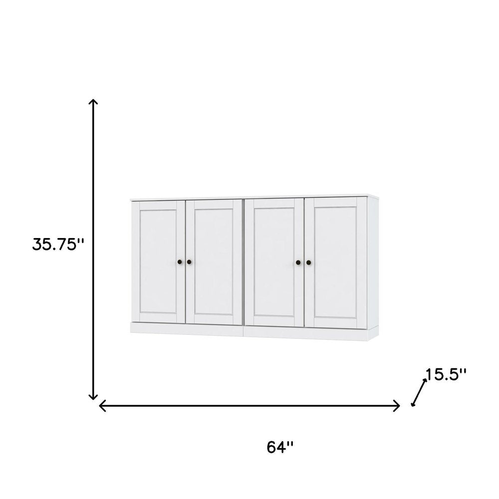White Solid Wood Sideboard with Two Doors - 64-inch
