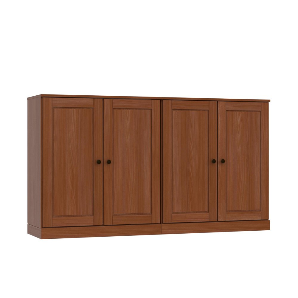 Coffee Solid Wood Sideboard with Two Doors - 64-inch