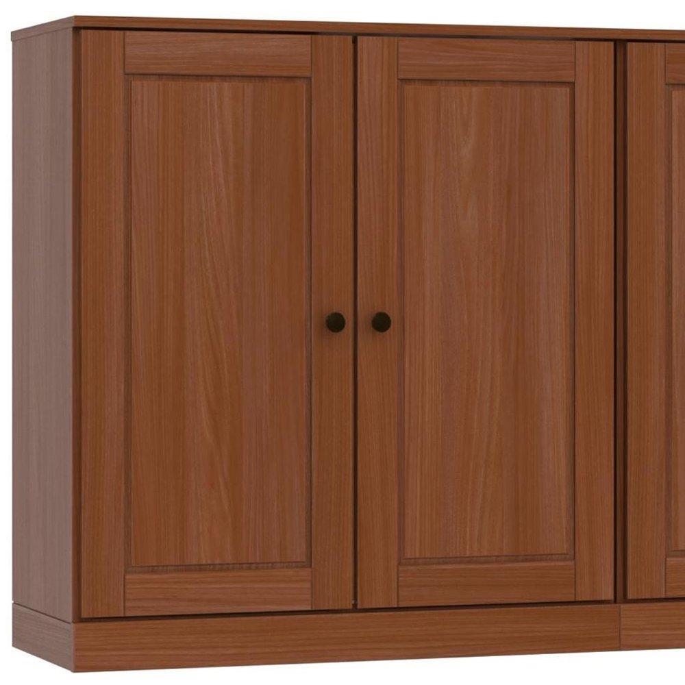 Coffee Solid Wood Sideboard with Two Doors - 64-inch