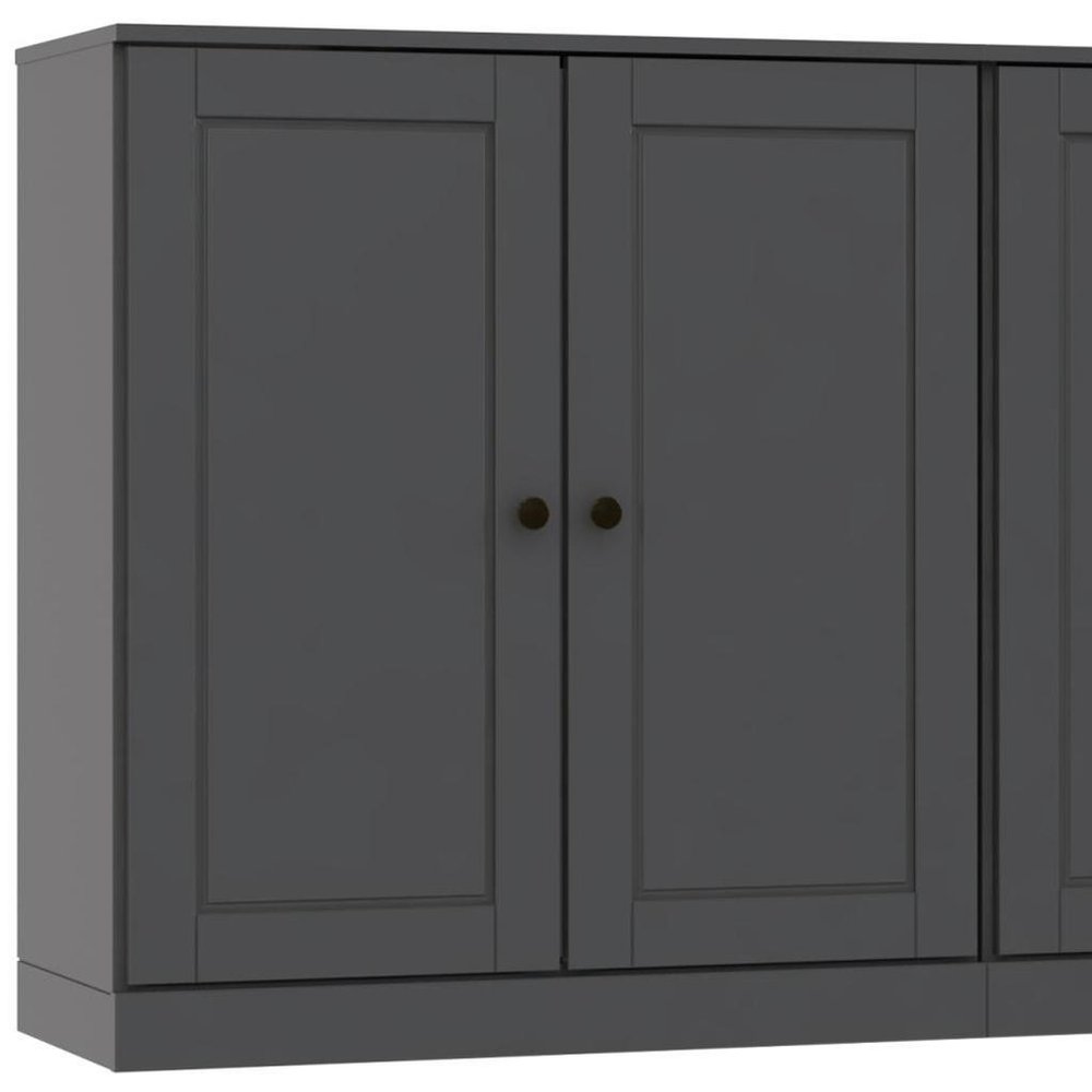 Gray Solid Wood Sideboard with Two Doors - 64-inch