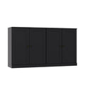 Black Solid Wood Sideboard with Two Doors - 64-inch