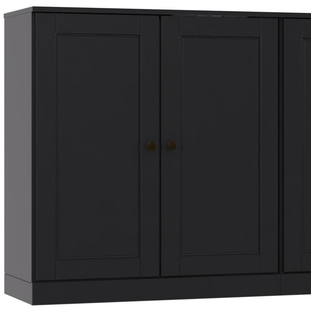 Black Solid Wood Sideboard with Two Doors - 64-inch