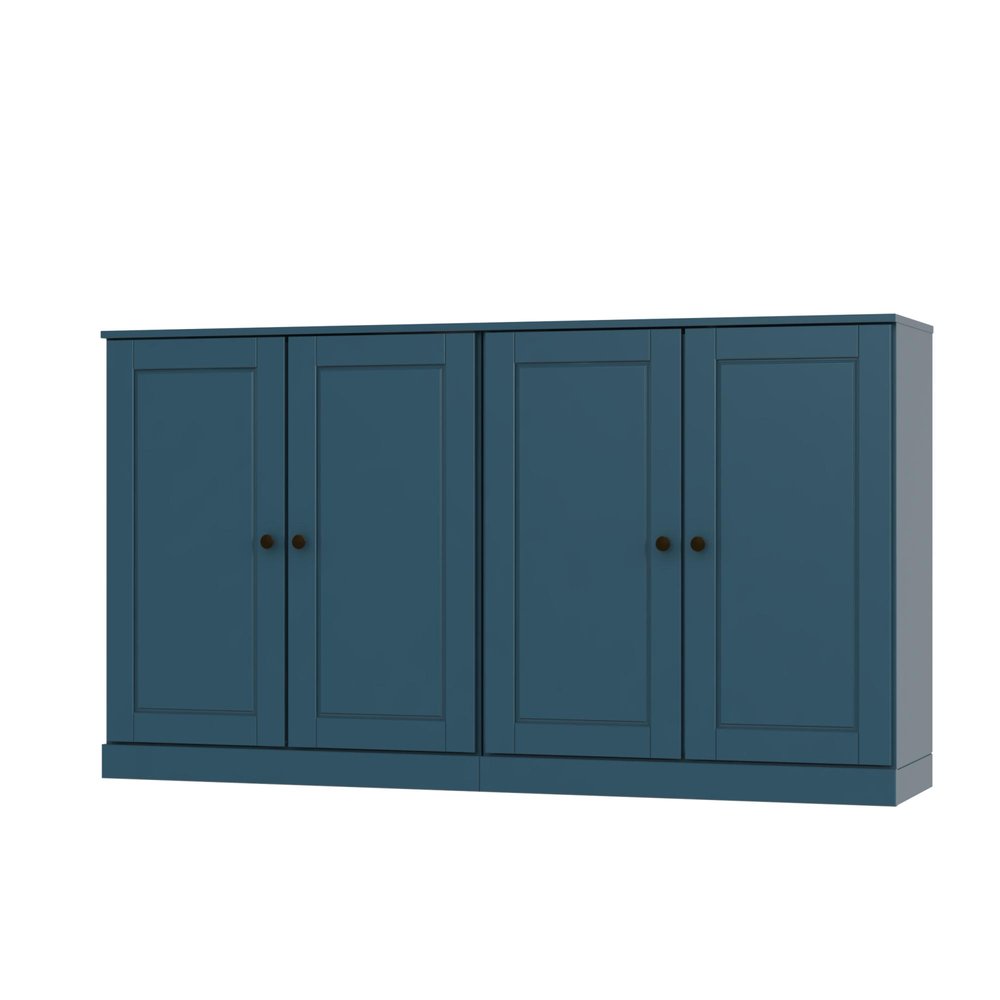 Teal Blue Solid Wood Sideboard with Two Doors - 64-inch