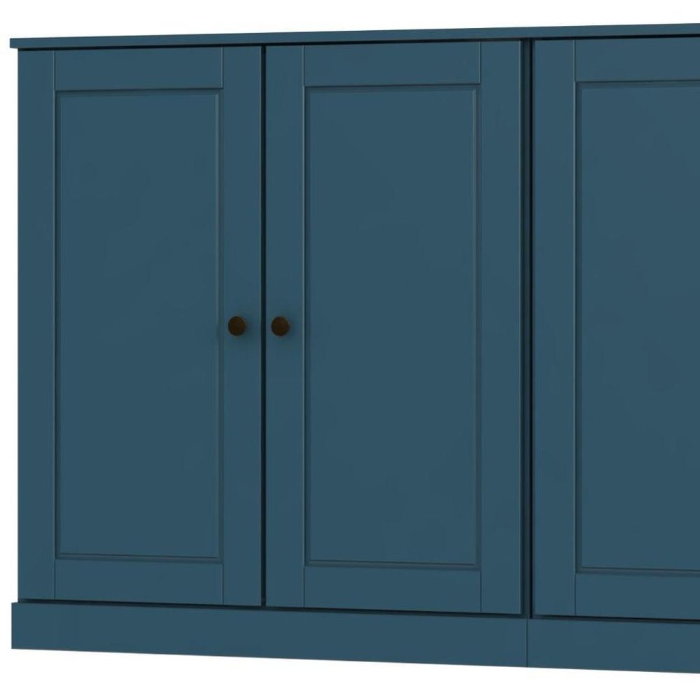 Teal Blue Solid Wood Sideboard with Two Doors - 64-inch