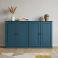 Teal Blue Solid Wood Sideboard with Two Doors - 64-inch