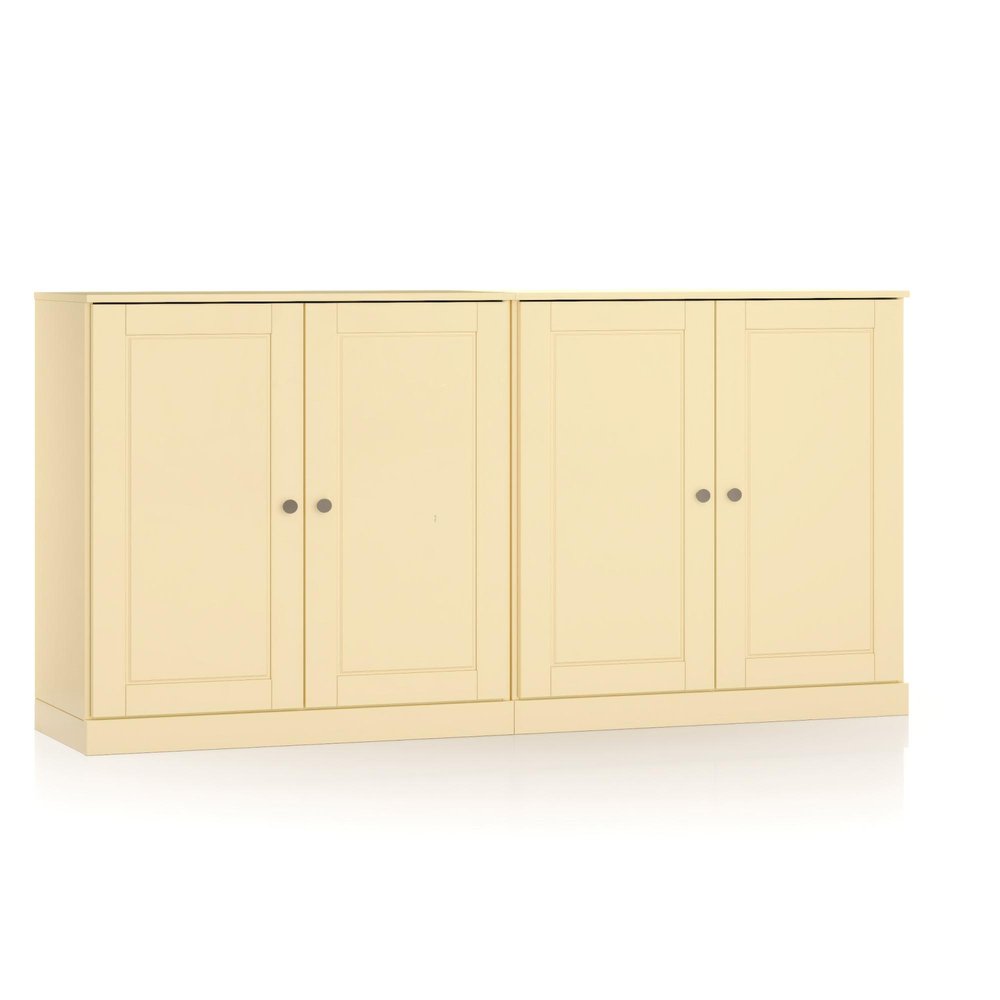 Yellow Solid Wood Sideboard with Two Doors - 64-inch