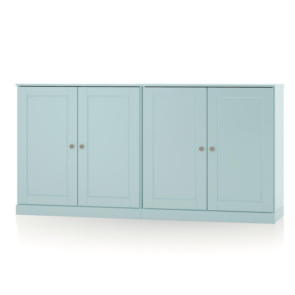 Aqua Solid Wood Sideboard with Two Doors - 64-inch