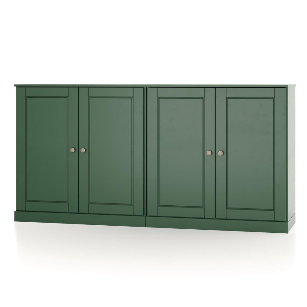 Green Solid Wood Sideboard with Two Doors - 64-inch