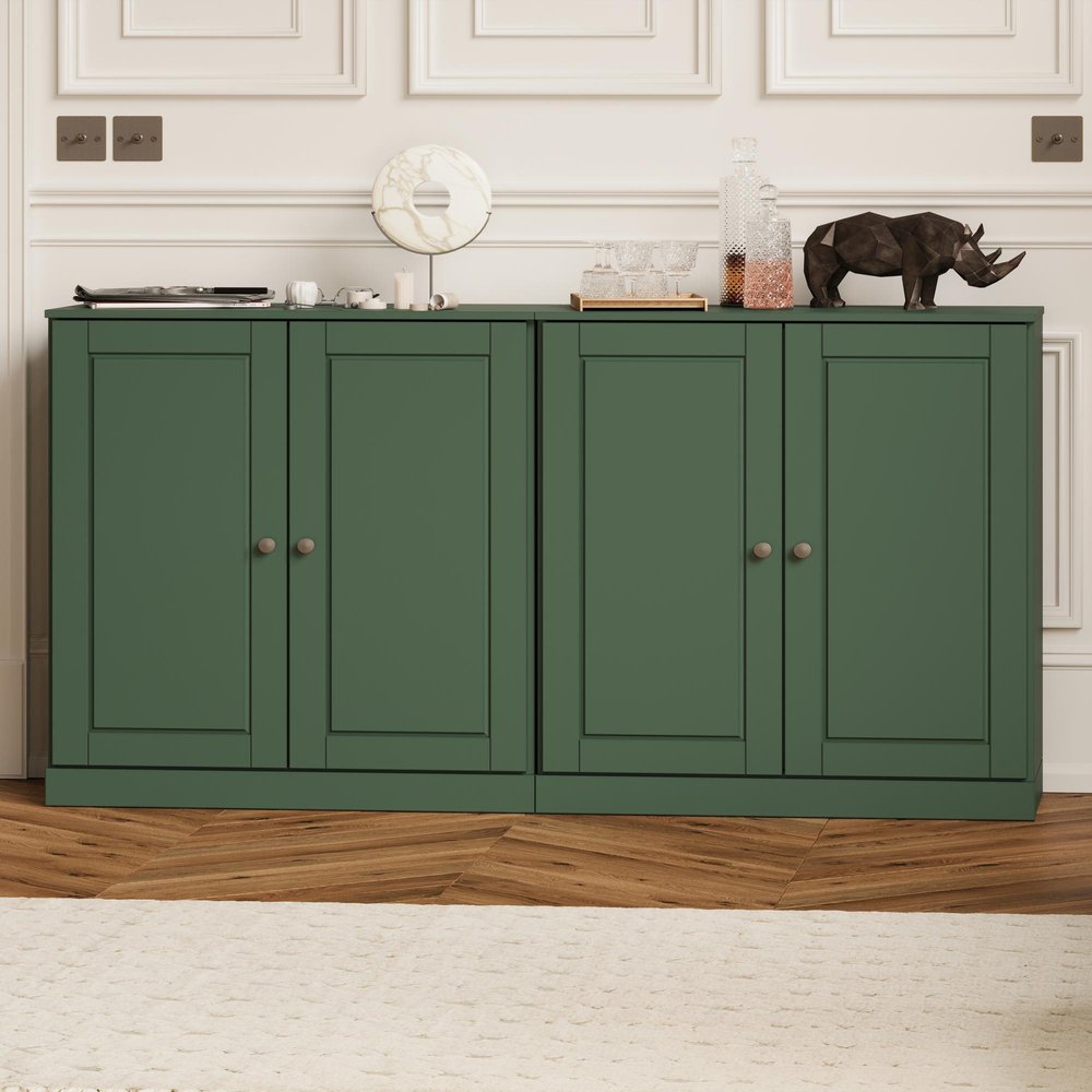 Green Solid Wood Sideboard with Two Doors - 64-inch