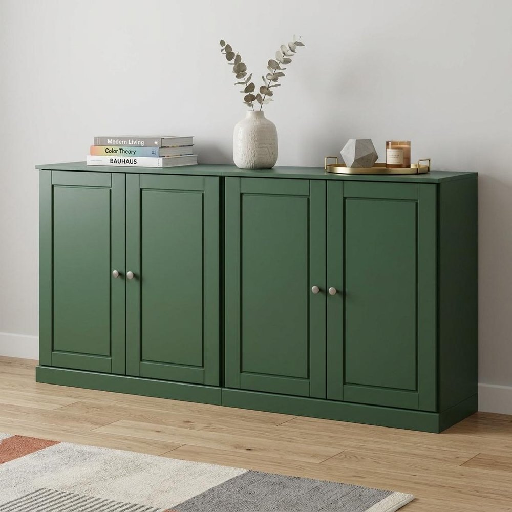 Green Solid Wood Sideboard with Two Doors - 64-inch