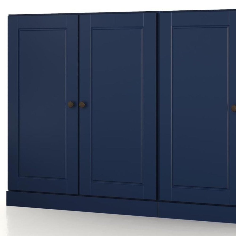 Navy Blue Solid Wood Sideboard with Two Doors - 64-inch