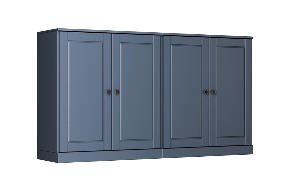 French Blue Solid Wood Sideboard with Two Doors - 64-inch