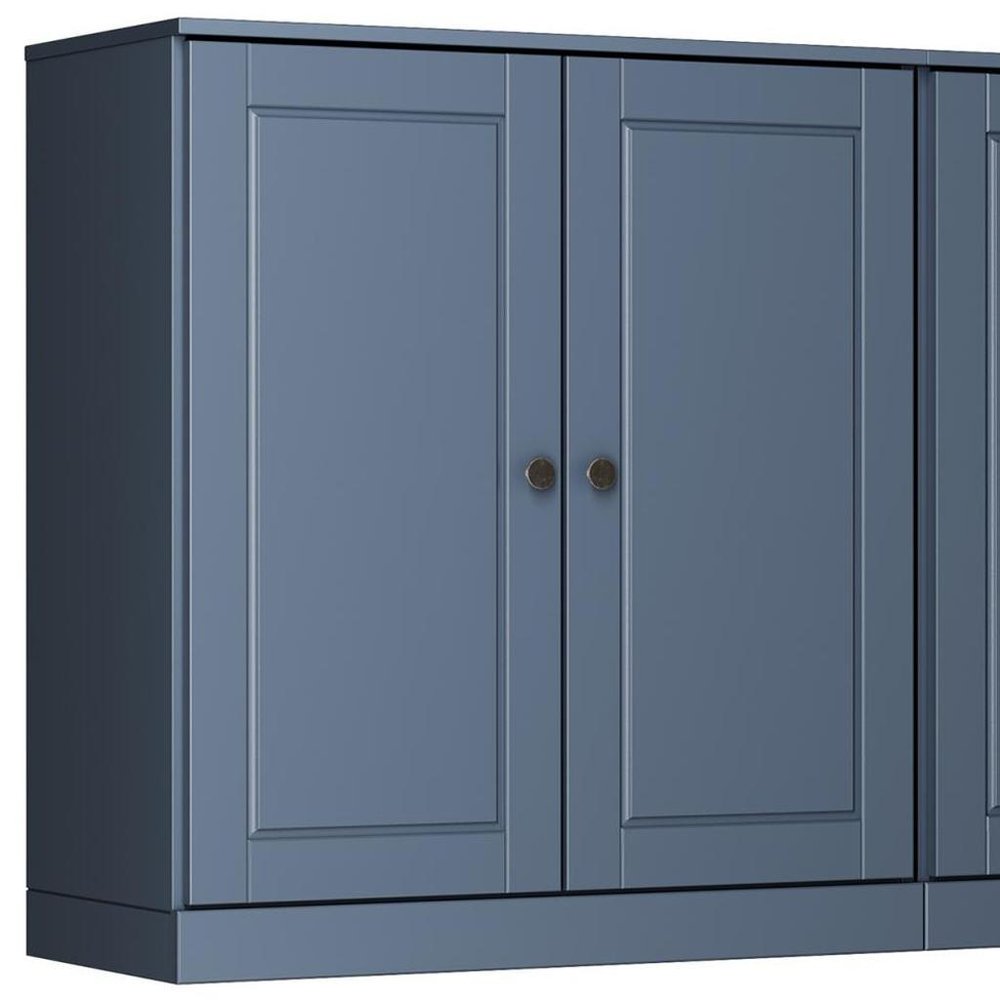 French Blue Solid Wood Sideboard with Two Doors - 64-inch