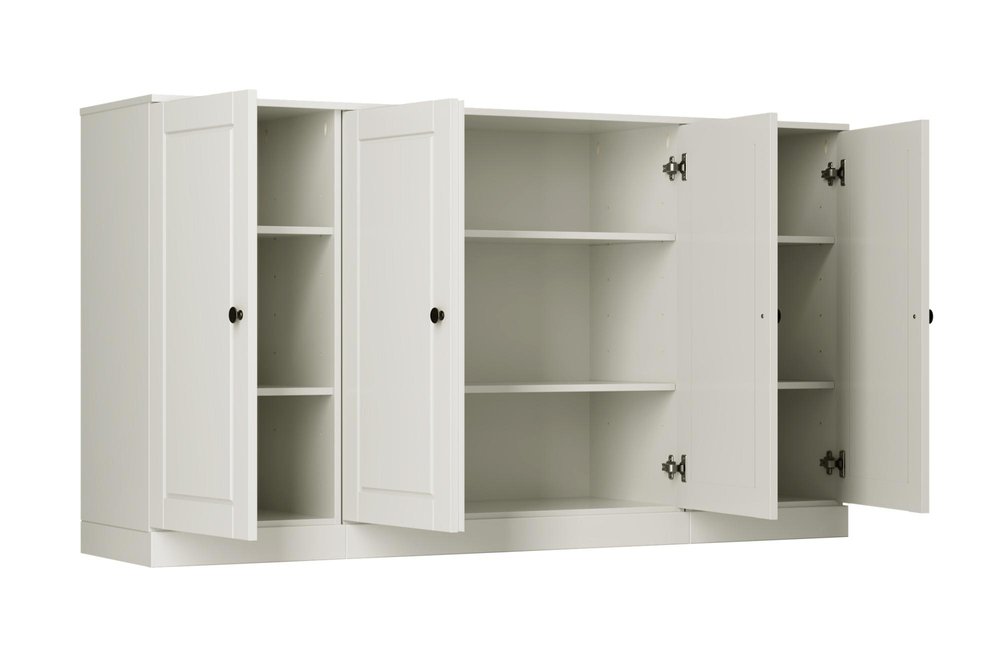 Off White Solid Wood Sideboard with Two Doors - 64-inch