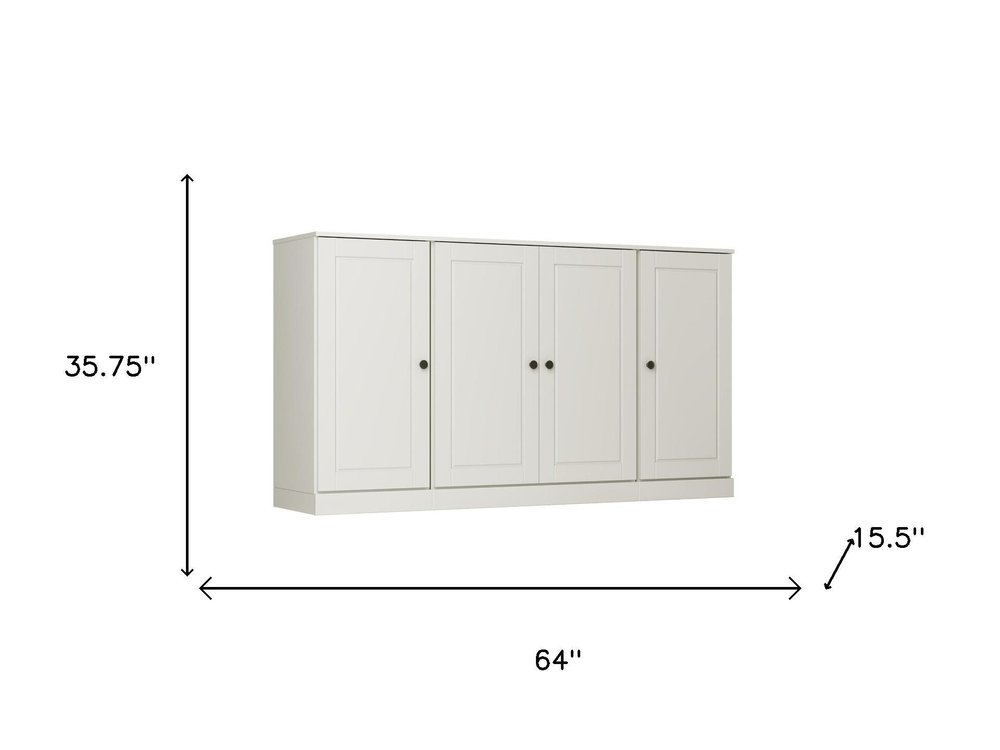 Off White Solid Wood Sideboard with Two Doors - 64-inch