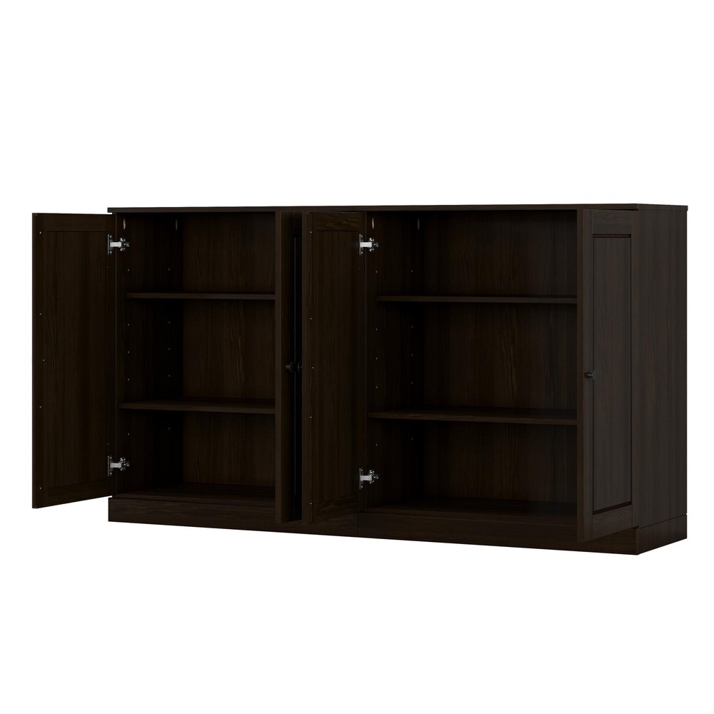 Espresso Solid Wood Sideboard with Two Doors - 64-inch