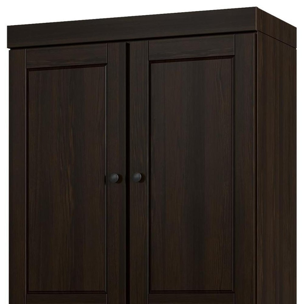 Espresso Solid Wood Four Door Pantry or Storage Closet - 72-inch