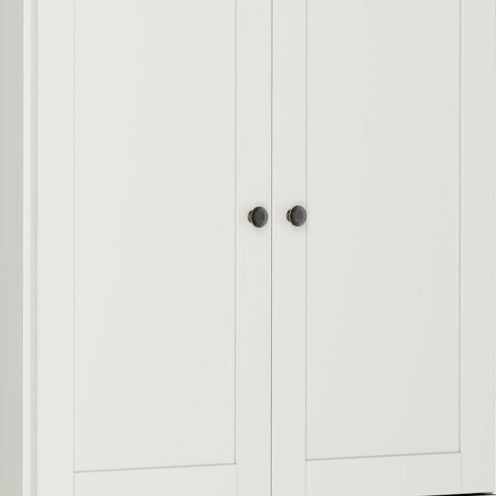 Off White Solid Wood Four Door Pantry or Storage Closet - 72-inch