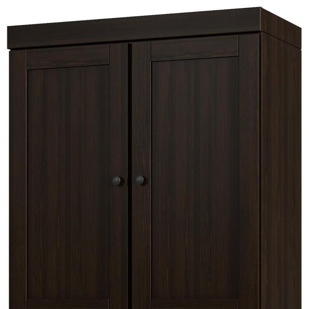 Espresso Solid Wood Four Door Pantry or Storage Closet - 72-inch