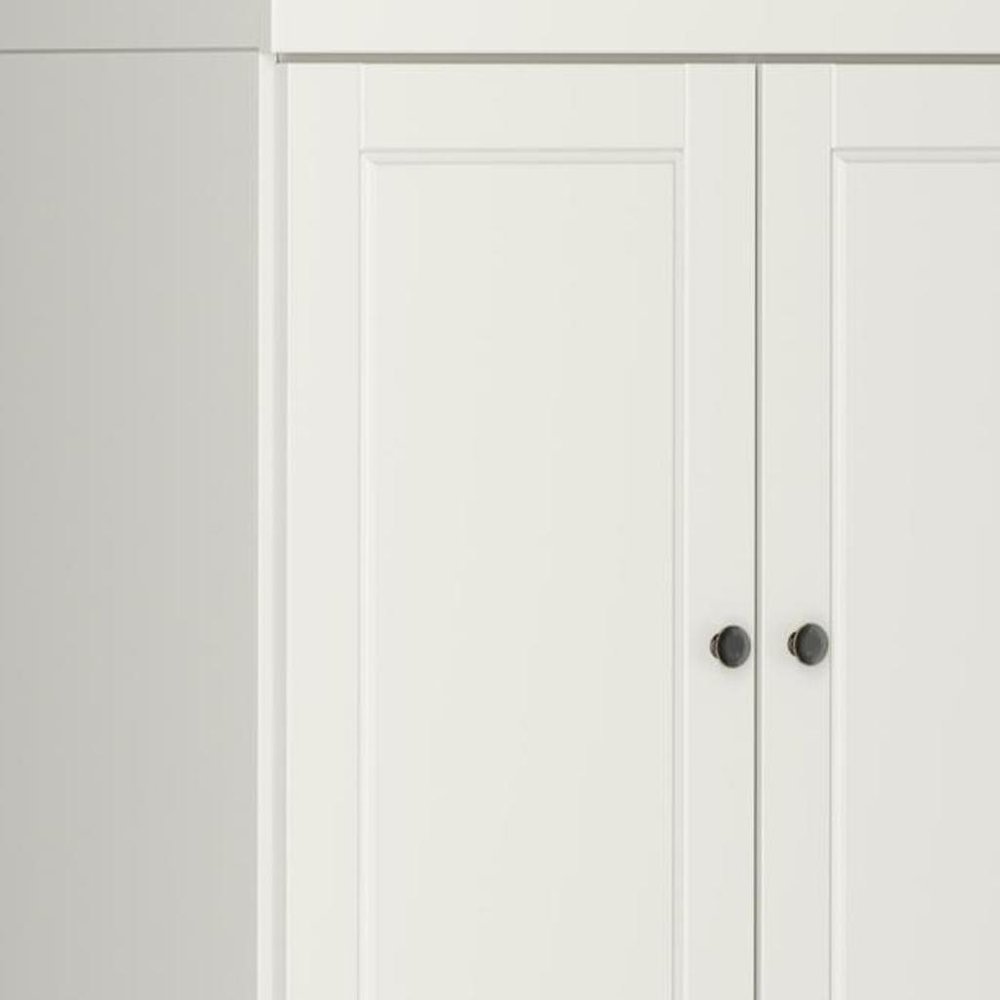 Off White Solid Wood Four Door Two Drawer Pantry or Storage Closet - 72-inch