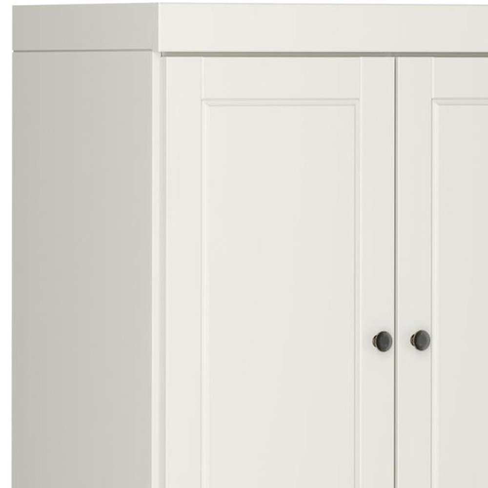 Off White Solid Wood Four Door Two Drawer Pantry or Storage Closet - 72-inch