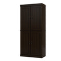 Espresso Solid Wood Four Door Pantry or Storage Closet - 72-inch