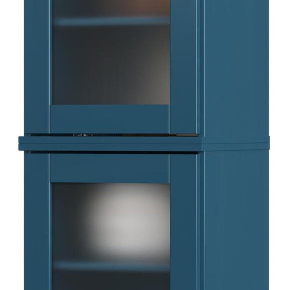 Teal Blue Solid Wood Two Door Pantry or Storage Closet - 72-inch
