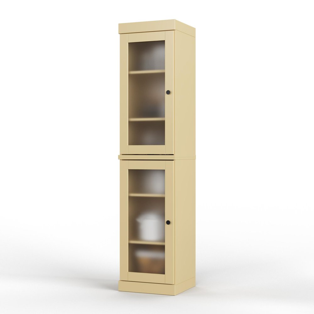 Yellow Solid Wood Two Door Pantry or Storage Closet - 72-inch