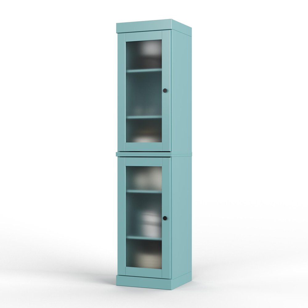 Aqua Solid Wood Two Door Pantry or Storage Closet - 72-inch