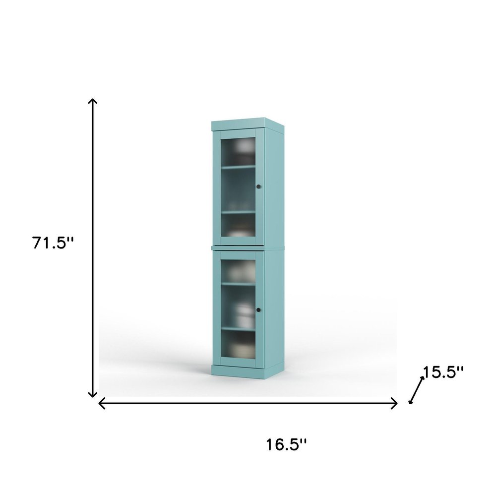 Aqua Solid Wood Two Door Pantry or Storage Closet - 72-inch