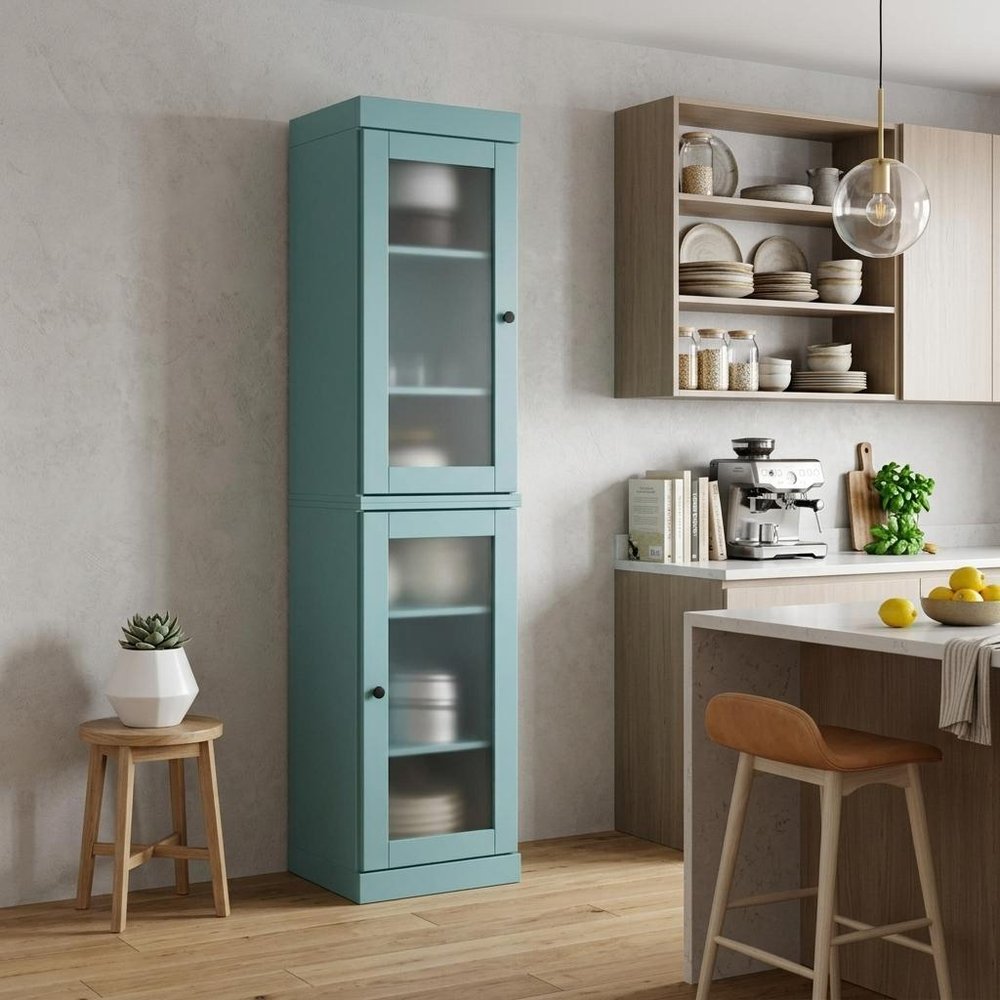 Aqua Solid Wood Two Door Pantry or Storage Closet - 72-inch