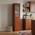 Coffee Solid Wood Two Door Pantry or Storage Closet - 72-inch