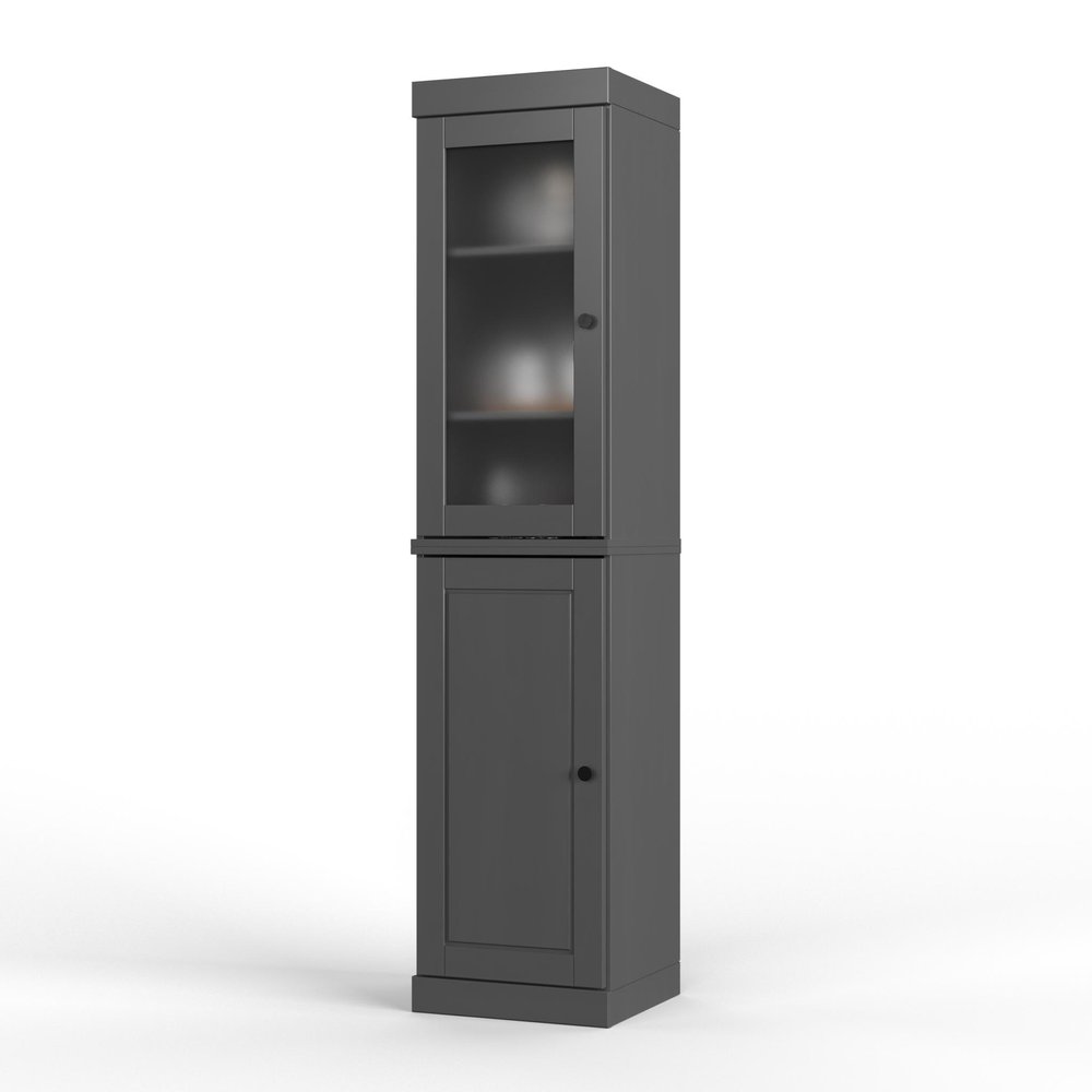Gray Solid Wood Two Door Pantry or Storage Closet - 72-inch