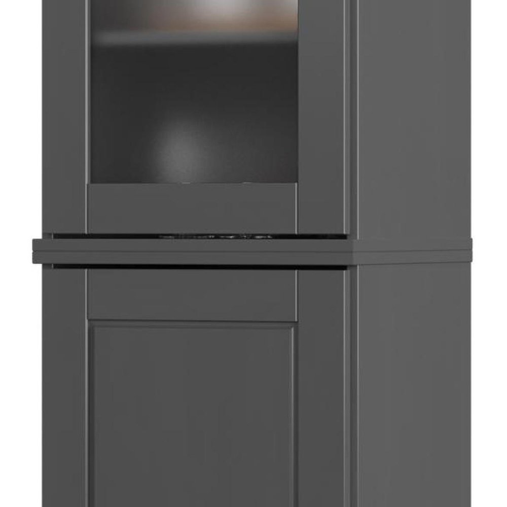 Gray Solid Wood Two Door Pantry or Storage Closet - 72-inch