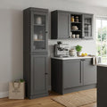 Gray Solid Wood Two Door Pantry or Storage Closet - 72-inch