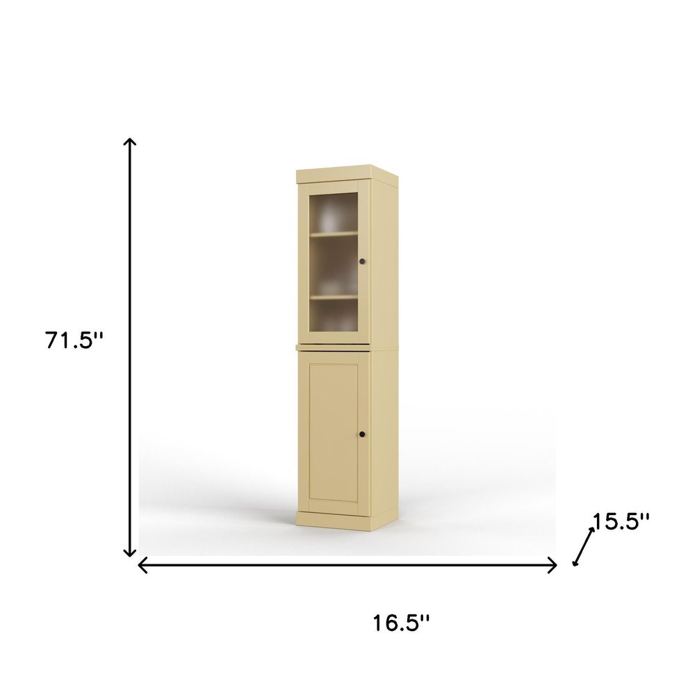 Yellow Solid Wood Two Door Pantry or Storage Closet - 72-inch