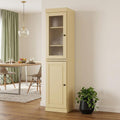 Yellow Solid Wood Two Door Pantry or Storage Closet - 72-inch